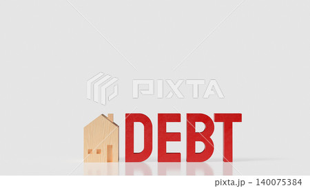 Minimal Home Debt Financial Risk Concept 3d render. 140075384