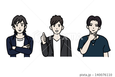 イケメン、ハンサムな男性のイラスト 140076110