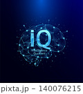 IQ Intelligence Quotient symbol in brain human. Style polygon glowing blue on a dark background. Intelligence balance of child. Leadership development growth concept. Vector. 140076215