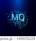 Moral Quotient MQ symbol in brain human. Style polygon glowing blue on a dark background. Intelligence balance of child. Leadership development growth concept. Vector. 140076224