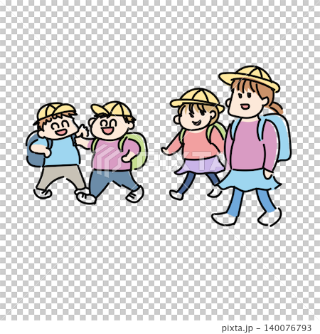 下校中の小学生のイラスト|ランドセル・帰り道・放課後イメージ素材 下校中の小学生のイラスト|ランドセル・帰り道・放課後イメージ素材 140076793