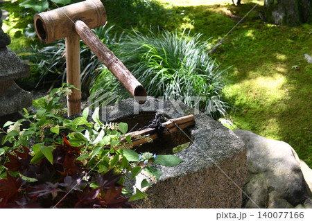京都市紫野の大徳寺興臨院 庭園の蹲 140077166