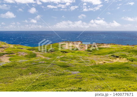 Sunny Hawaiian landscape with ocean and hills Sunny Hawaiian landscape with ocean and hills 140077671