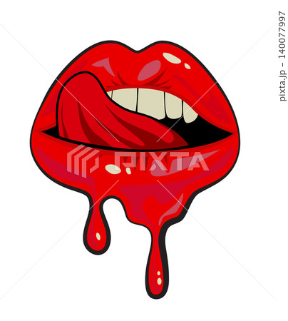 red lips and a seductive tongue red lips and a seductive tongue 140077997