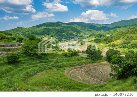 稲渕の棚田 秘密の展望台からの景観 奈良県明日香村 稲渕の棚田 秘密の展望台からの景観 奈良県明日香村 140078210