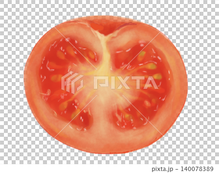 Hand-drawn watercolor illustration of a fresh tomato cross-section. Hand-drawn watercolor illustration of a fresh tomato cross-section. 140078389