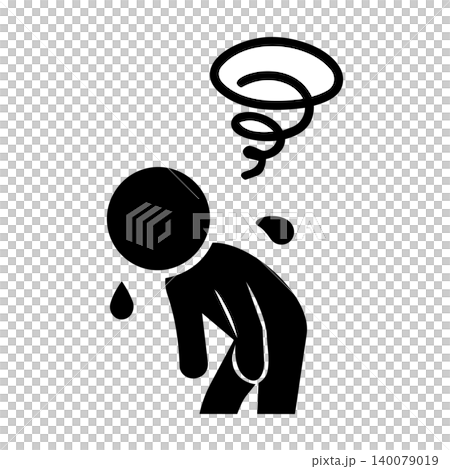 中暑警告圖示(表示因高溫引起的疲勞) 中暑警告圖示(表示因高溫引起的疲勞) 140079019