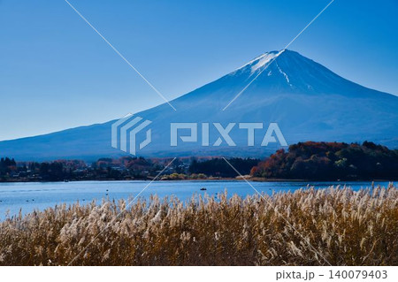 秋の河口湖と富士山 秋の河口湖と富士山 140079403