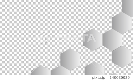A technology frame background featuring interconnected silver-gray gradient hexagons, with a left margin, landscape orientation (16:9 aspect ratio). A technology frame background featuring interconnected silver-gray gradient hexagons, with a left margin, landscape orientation (16:9 aspect ratio). 140080029