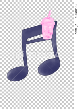 Musical notes with fantastical drinks 140080587