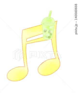幻想的なドリンクの付いた音符 幻想的なドリンクの付いた音符 140080608