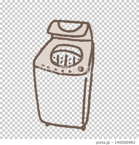 全自動洗濯機の手描き風ベクターイラスト 全自動洗濯機の手描き風ベクターイラスト 140080962
