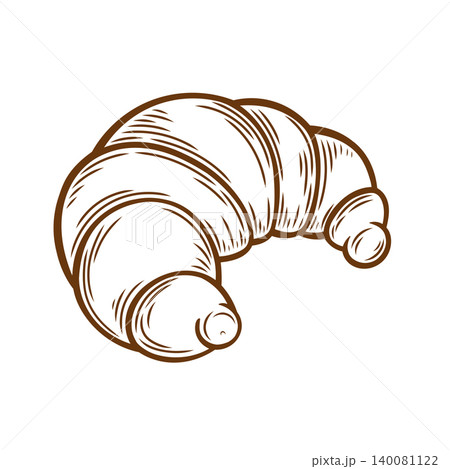 Croissant drawing in line drawing style Croissant drawing in line drawing style 140081122