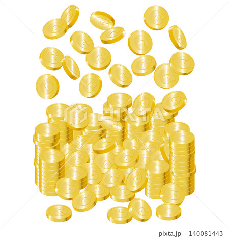 山積みになった金貨 140081443