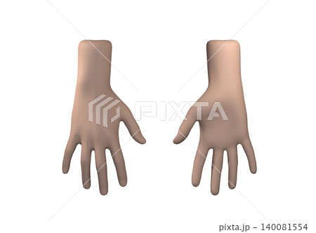3D render of human hands showing front and back views, perfect for anatomy, medical, gestures, and digital art design concepts 3D render of human hands showing front and back views, perfect for anatomy, medical, gestures, and digital art design concepts 140081554
