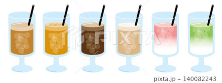 カフェのひんやりドリンクイラストセット 140082243