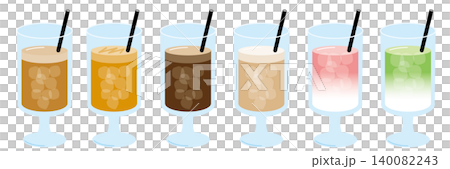 カフェのひんやりドリンクイラストセット 140082243