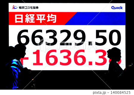 日本の東京都市景観6万6000円台・6万6329円50銭株価/終値で史上最高値を更新＝29日 140084525