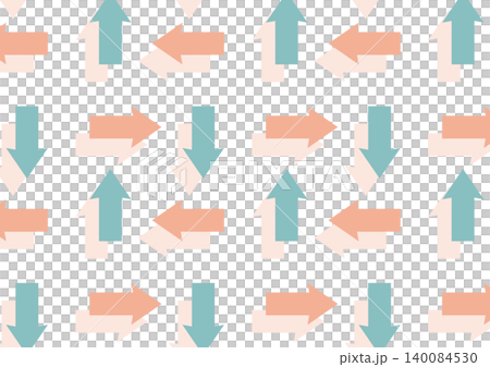 [Transparent Background] A design featuring neatly arranged arrows pointing up, down, left, and right (pink and green) 140084530