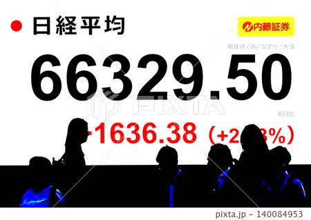 日本の東京都市景観6万6000円台・6万6329円50銭株価/終値で史上最高値を更新＝29日 140084953