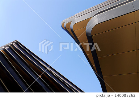 Masarycka MSD Masaryk Station Development office and retail building by Zaha Hadid Architects with golden facade in Prague, Czech Republic. 140085262