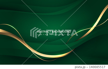 Abstract gold curve luxury on green tone design modern technology futuristic creative vector 140085517