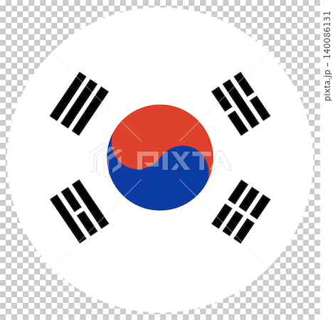 Round flag of South Korea isolated in circle shape. Round flag of South Korea isolated in circle shape. 140086131
