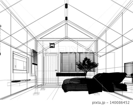 3d rendering of interior bedroom muji style 3d rendering of interior bedroom muji style 140086452