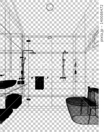 modern bathrooms interior design japanese muji style, 3d rendering modern bathrooms interior design japanese muji style, 3d rendering 140086472