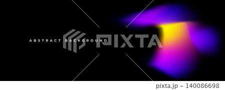 Abstract purple, pink and yellow liquid holographic gradient on black background Abstract purple, pink and yellow liquid holographic gradient on black background 140086698