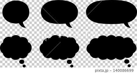Cartoon speech and thought bubbles vector silhouette set Cartoon speech and thought bubbles vector silhouette set 140086699