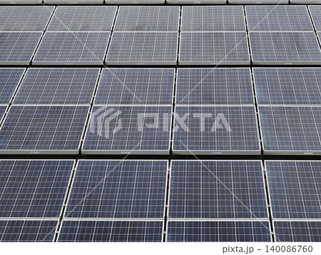 Full Coverage Solar Panel Array Blue Photovoltaic Cells Full Coverage Solar Panel Array Blue Photovoltaic Cells 140086760