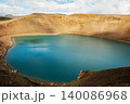 Blue lagoon in the crater of the Viti volcano, over 300 meters in diameter, in Iceland 140086968