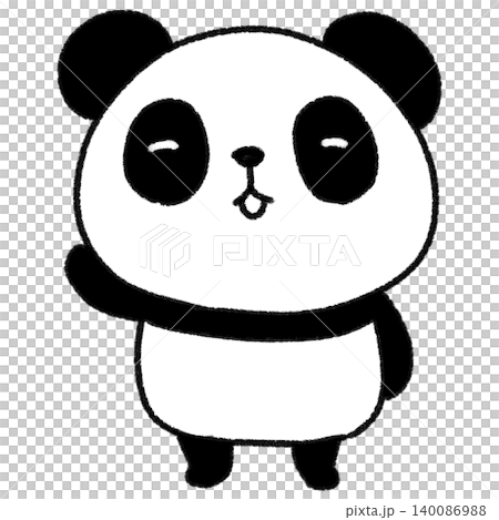 一幅簡單可愛的熊貓舉手插畫。 一幅簡單可愛的熊貓舉手插畫。 140086988
