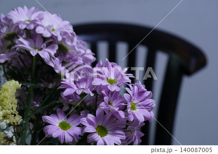 Purple Chrysanthemums Still Life Flower Arrangement 140087005