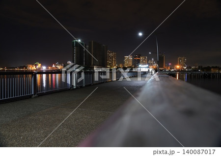 Night Cityscape From Pier Perspective at Night Night Cityscape From Pier Perspective at Night 140087017