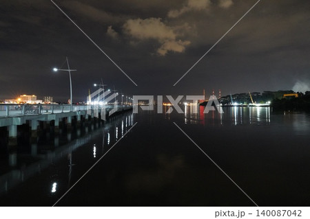 Nightscape Reflection at Labrador Jetty Singapore Nightscape Reflection at Labrador Jetty Singapore 140087042
