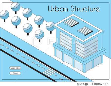 Isometric urban structure building street illustration 140087857