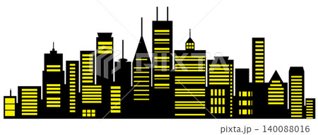 Modern metropolis shining at night with illuminated skyscrapers 140088016