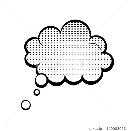 Thought bubble is representing a blank comic balloon with halftone pattern 140088038