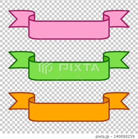 Set of 3 horizontal ribbons in different colors Set of 3 horizontal ribbons in different colors 140088259