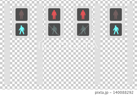 Pedestrian signal illustration set Pedestrian signal illustration set 140088292