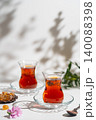 Turkish tea in traditional glass 140088398