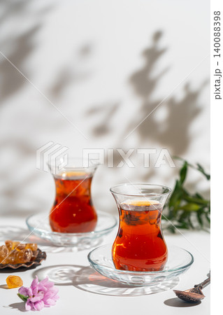 Turkish tea in traditional glass 140088398