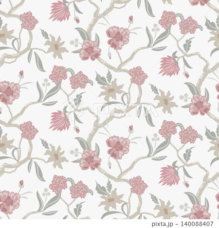 Blush Twining Chintz seamless pattern background. Blush Twining Chintz seamless pattern background. 140088407