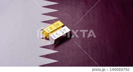 Gold and silver bullion or ingots as metals for bank storage, investments. Gold and silver bars Gold and silver bullion or ingots as metals for bank storage, investments. Gold and silver bars 140088792