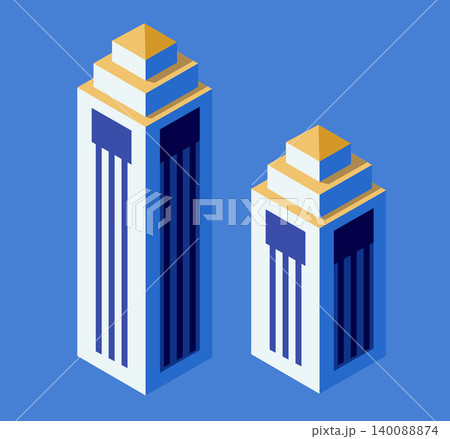 Modern office buildings representing urban business centers growing vertically Modern office buildings representing urban business centers growing vertically 140088874