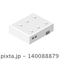 Isometric industrial building with roof windows representing modern architecture 140088879