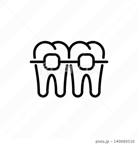Orthodontics thin line icon. Braces, tooth correction. Dentistry. Vector illustration. Orthodontics thin line icon. Braces, tooth correction. Dentistry. Vector illustration. 140089310