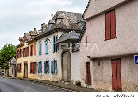 Street scene in the historic, scenic village of Campan in Haute-Pyrenees in France Street scene in the historic, scenic village of Campan in Haute-Pyrenees in France 140089373